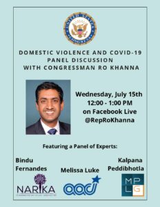 DV and Covid-19 Panel Discussion with Congressman Ro Khanna